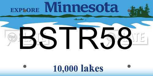 BSTR58 Minnesota License Plate