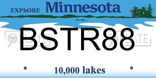BSTR88 Minnesota License Plate