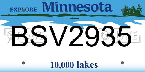 BSV2935 Minnesota License Plate