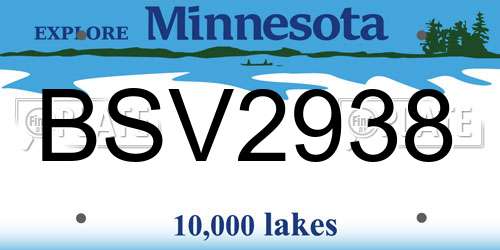 BSV2938 Minnesota License Plate