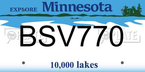 BSV770 Minnesota License Plate