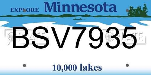 BSV7935 Minnesota License Plate
