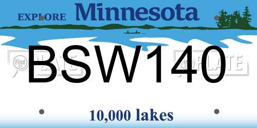 BSW140 Minnesota License Plate