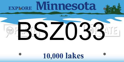 BSZ033 Minnesota License Plate