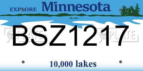 BSZ1217 Minnesota License Plate
