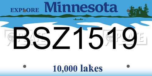 BSZ1519 Minnesota License Plate