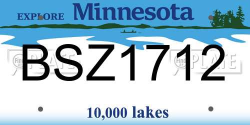 BSZ1712 Minnesota License Plate