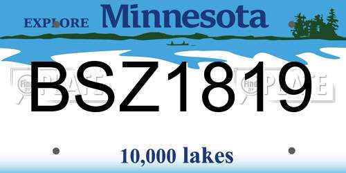 BSZ1819 Minnesota License Plate