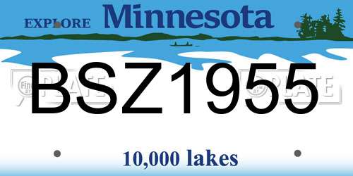BSZ1955 Minnesota License Plate