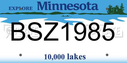 BSZ1985 Minnesota License Plate