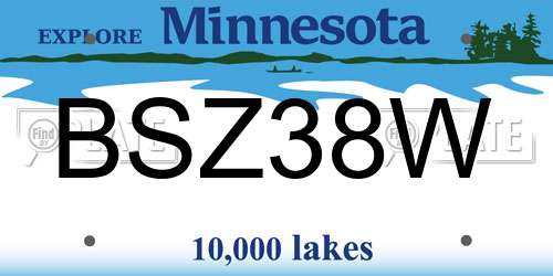 BSZ38W Minnesota License Plate