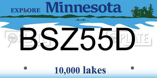 BSZ55D Minnesota License Plate