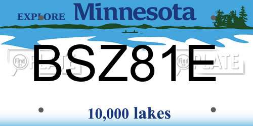 BSZ81E Minnesota License Plate