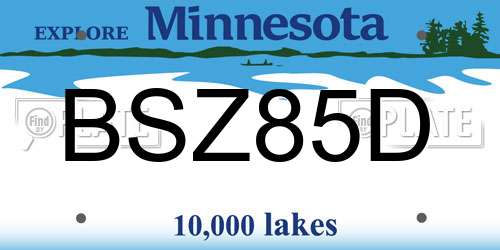 BSZ85D Minnesota License Plate