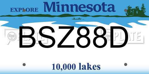 BSZ88D Minnesota License Plate