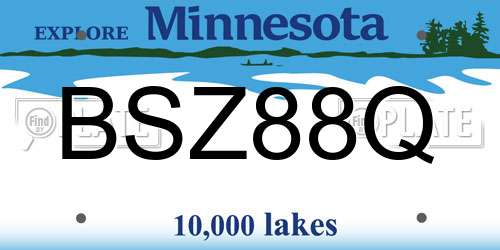 BSZ88Q Minnesota License Plate