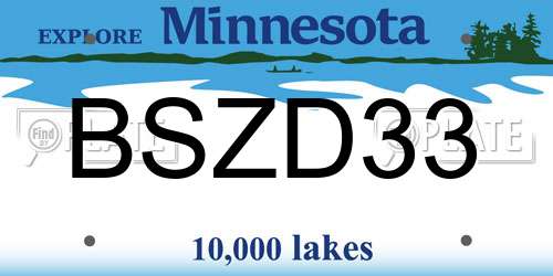 BSZD33 Minnesota License Plate