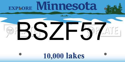 BSZF57 Minnesota License Plate