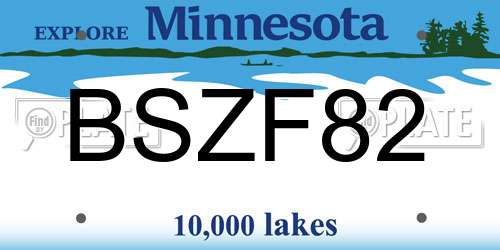 BSZF82 Minnesota License Plate
