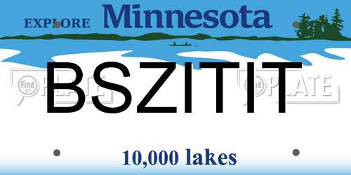 BSZITIT Minnesota License Plate