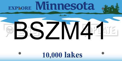 BSZM41 Minnesota License Plate