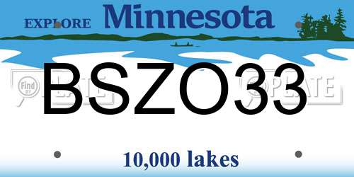 BSZO33 Minnesota License Plate
