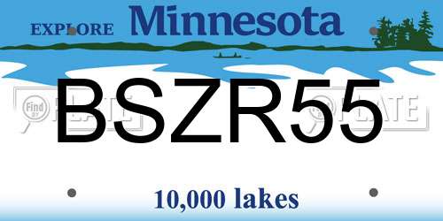 BSZR55 Minnesota License Plate