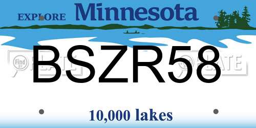 BSZR58 Minnesota License Plate