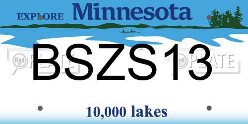 BSZS13 Minnesota License Plate