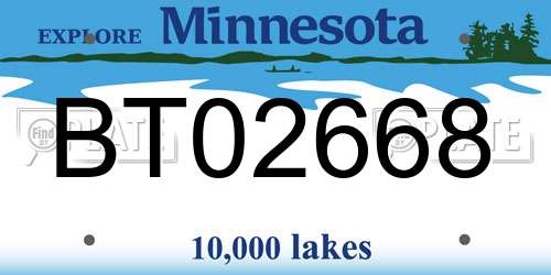 BT02668 Minnesota License Plate