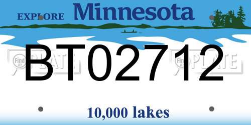 BT02712 Minnesota License Plate