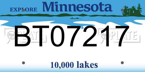 BT07217 Minnesota License Plate