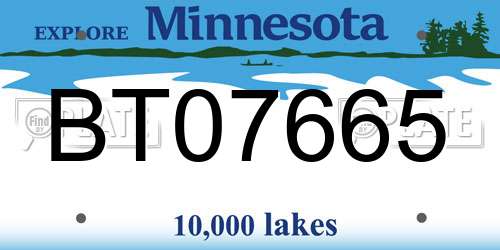 BT07665 Minnesota License Plate