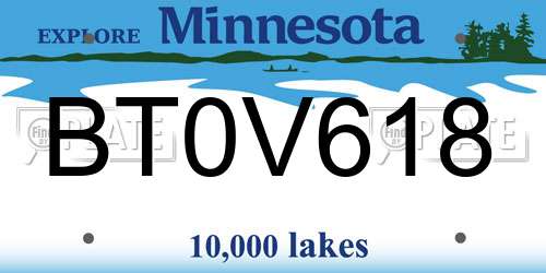 BT0V618 Minnesota License Plate