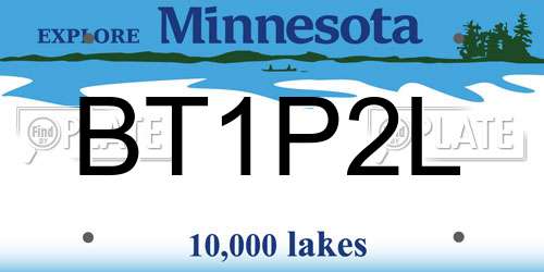 BT1P2L Minnesota License Plate