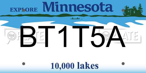 BT1T5A Minnesota License Plate
