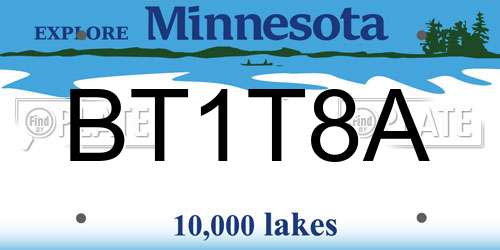 BT1T8A Minnesota License Plate