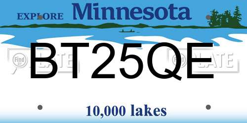 BT25QE Minnesota License Plate