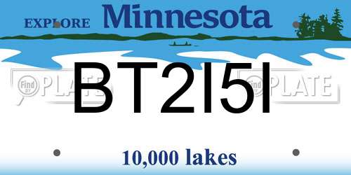 BT2I5I Minnesota License Plate
