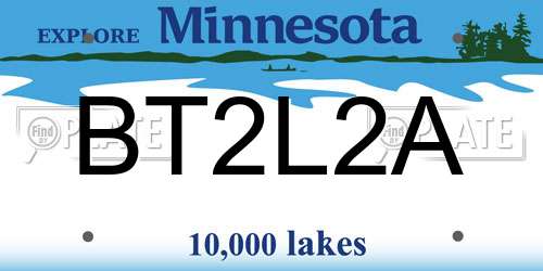 BT2L2A Minnesota License Plate