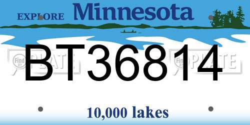 BT36814 Minnesota License Plate