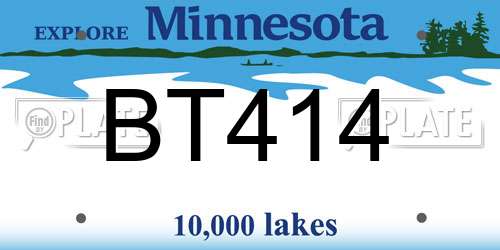 BT414 Minnesota License Plate