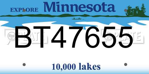 BT47655 Minnesota License Plate
