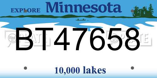BT47658 Minnesota License Plate