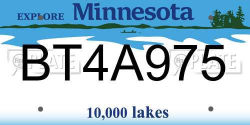 BT4A975 Minnesota License Plate