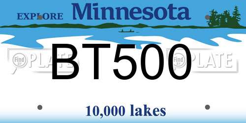 BT500 Minnesota License Plate