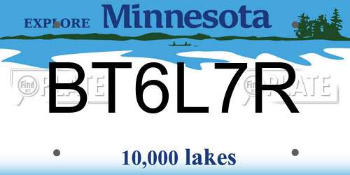 BT6L7R Minnesota License Plate
