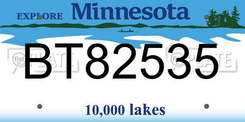 BT82535 Minnesota License Plate