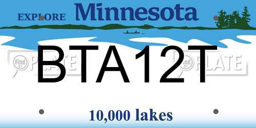 BTA12T Minnesota License Plate
