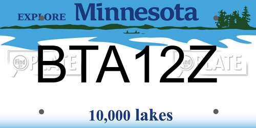 BTA12Z Minnesota License Plate